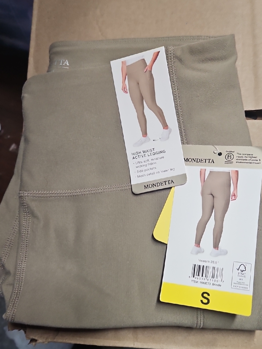 Mondetta Neutral Taupe High-Waist Active Leggings